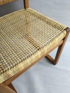 Borge Mogensen がデザインした椅子（BM61）の籐の張り替え事例