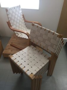 Alvar Aalto 椅子 No.611 ウェビングテープ張り替え修理